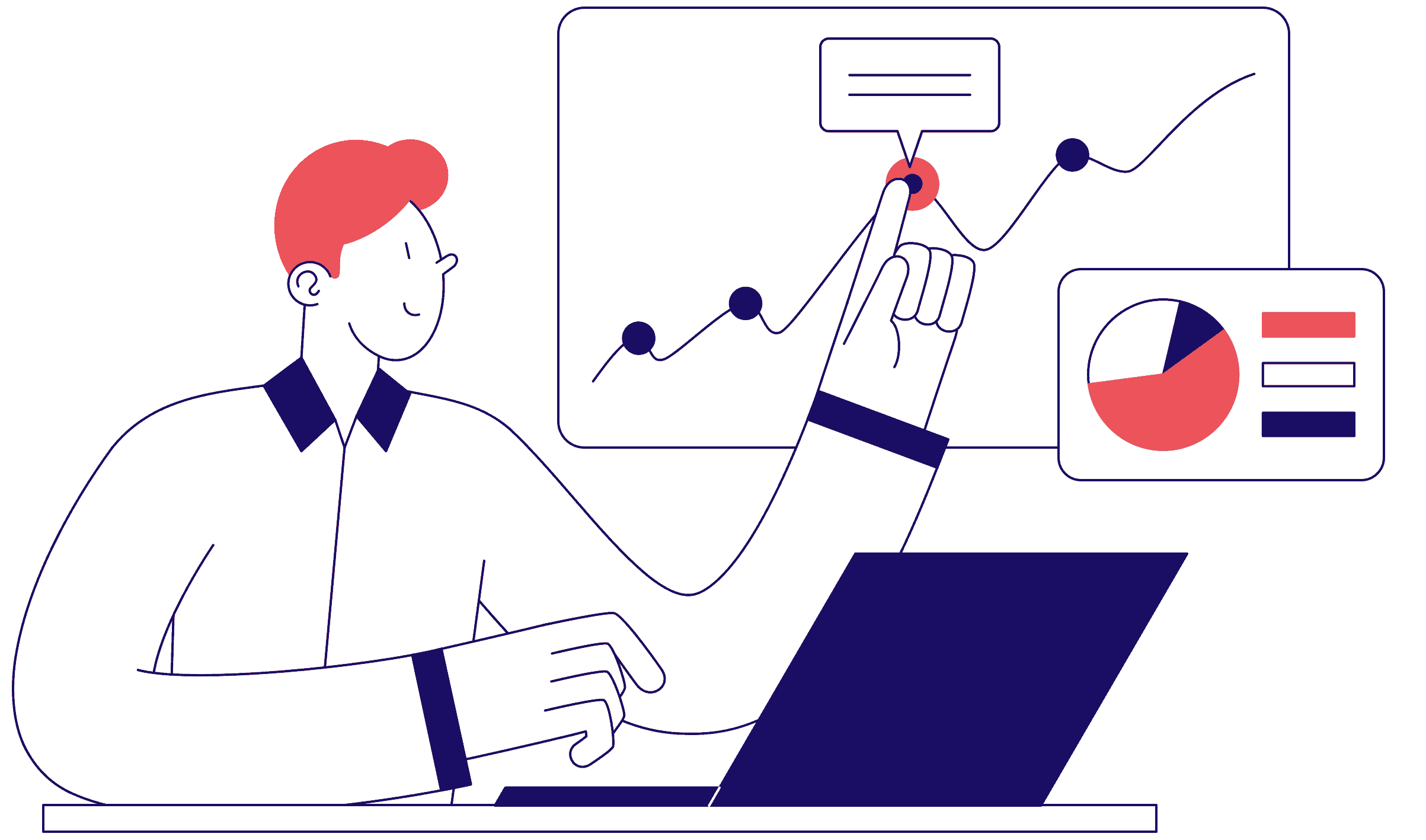 man studying financial analytics